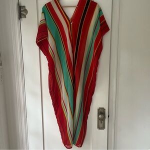Colorful Striped Kaftan Dress